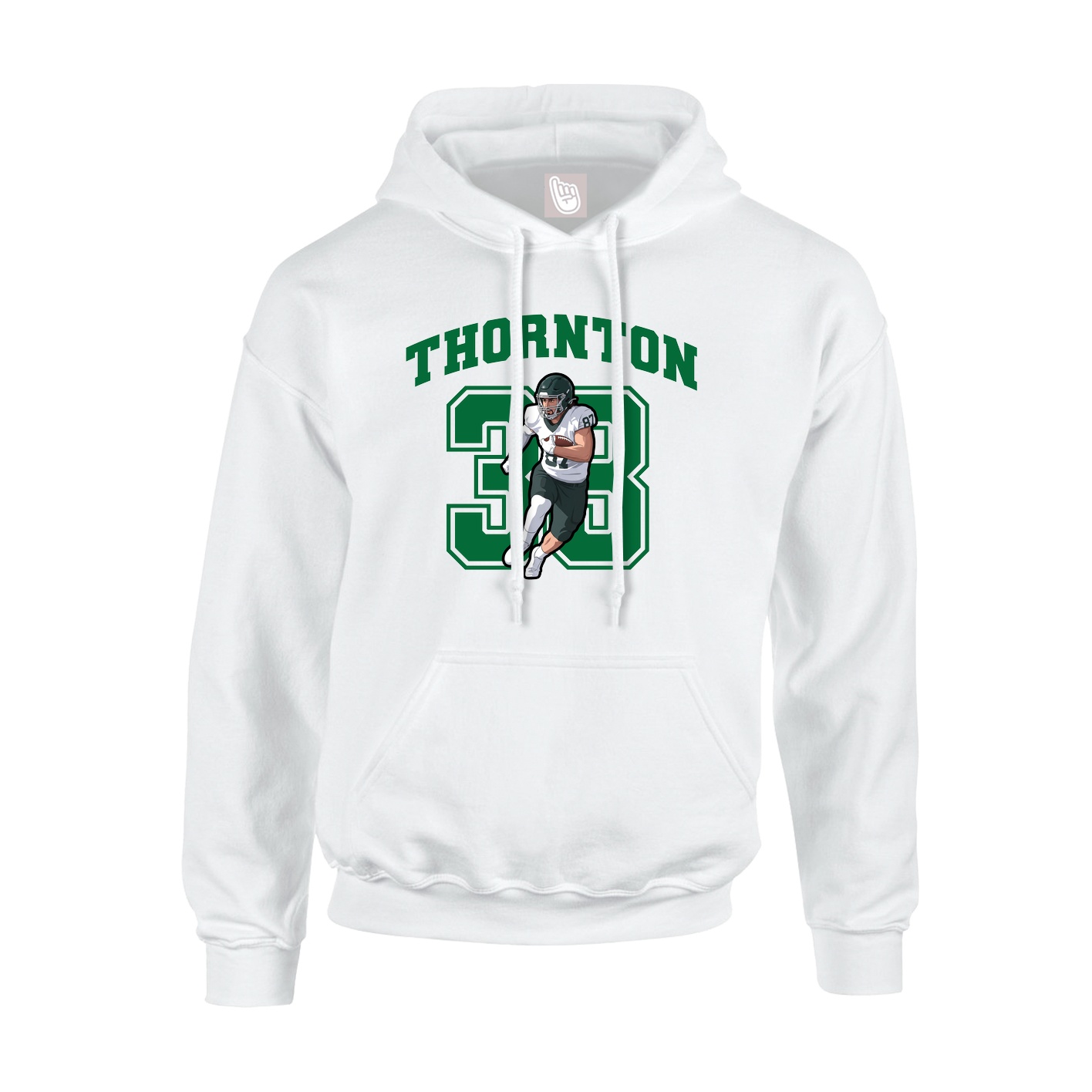 Hoodie — Number in White