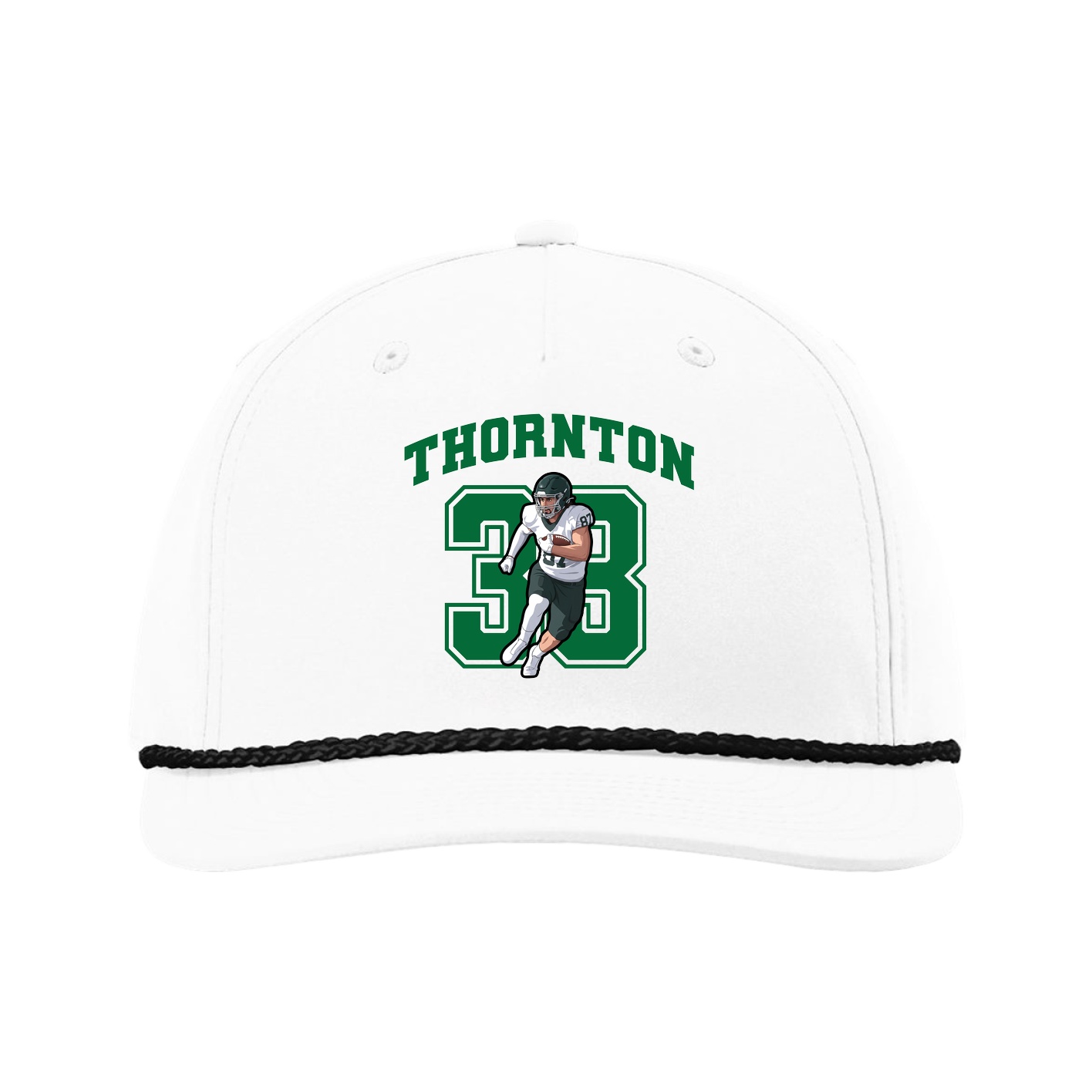 Five-Panel Classic Rope Cap — Number in White