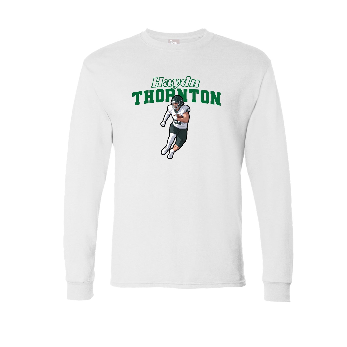 Long Sleeve Tee — Name Arch in White