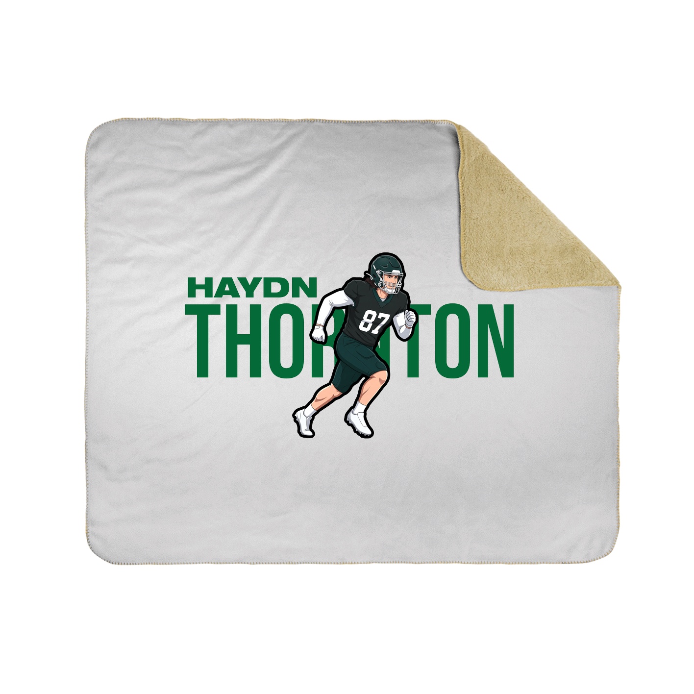 Throw Blanket — Player Name in White