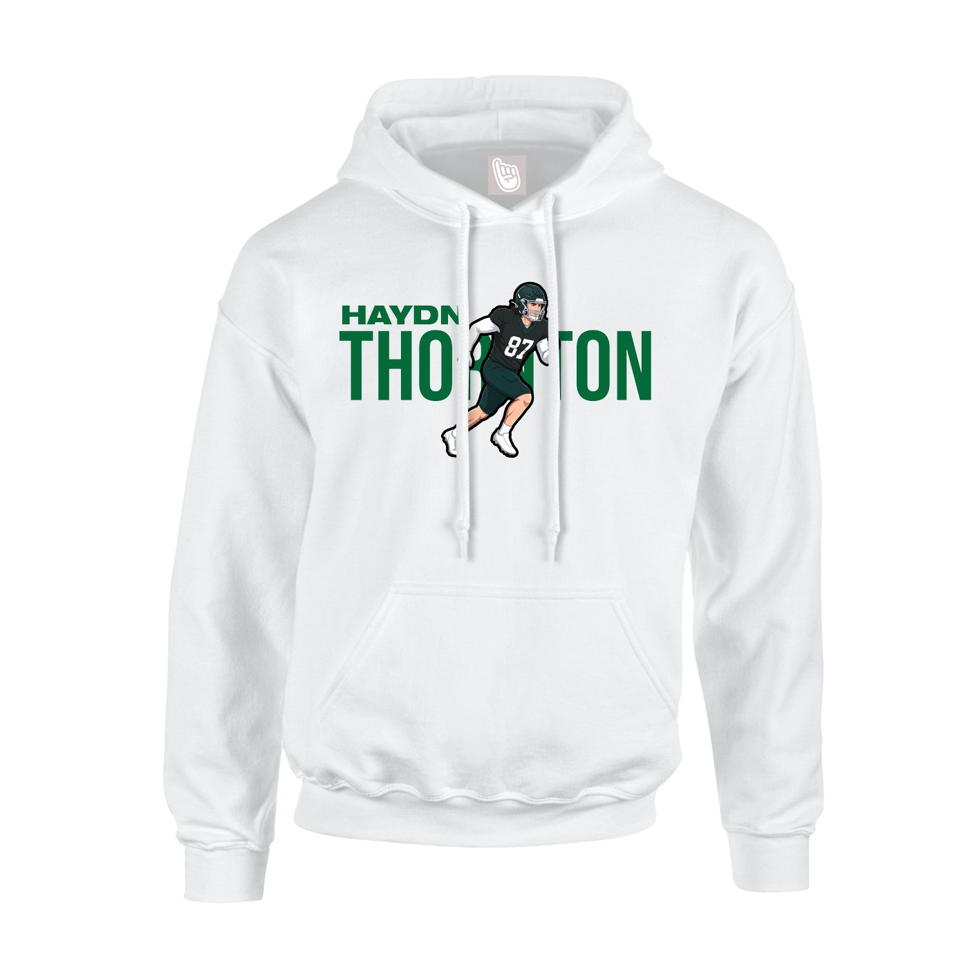 Youth Hoodie — Player Name in White