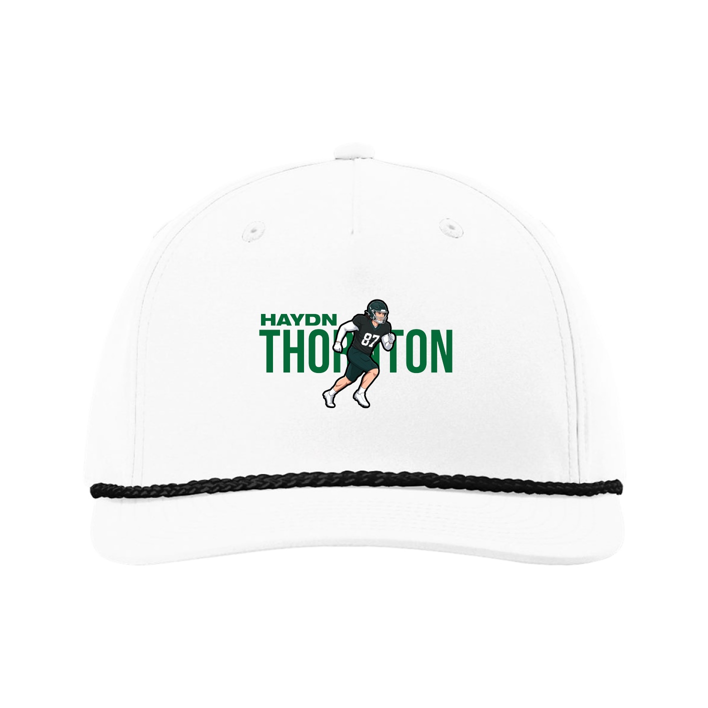 Five-Panel Classic Rope Cap — Player Name in White