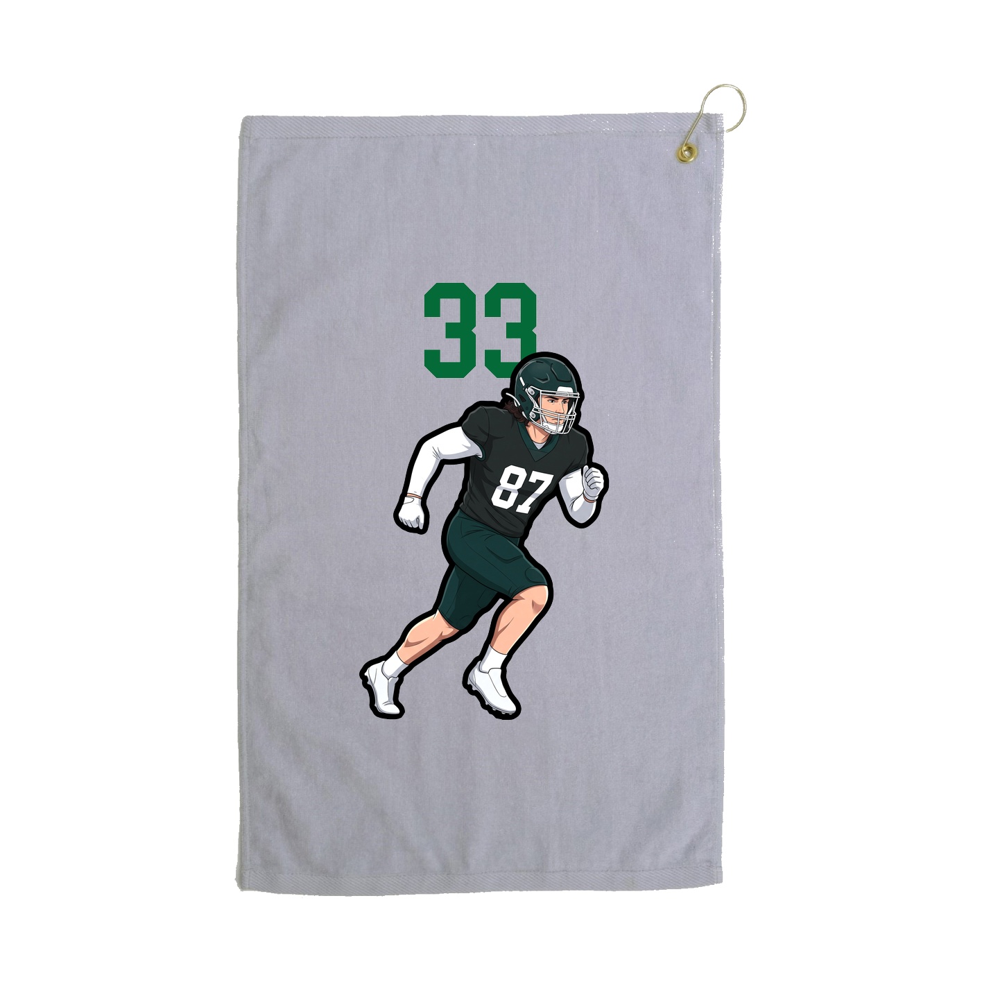 Golf Towel — Number Top in Grey