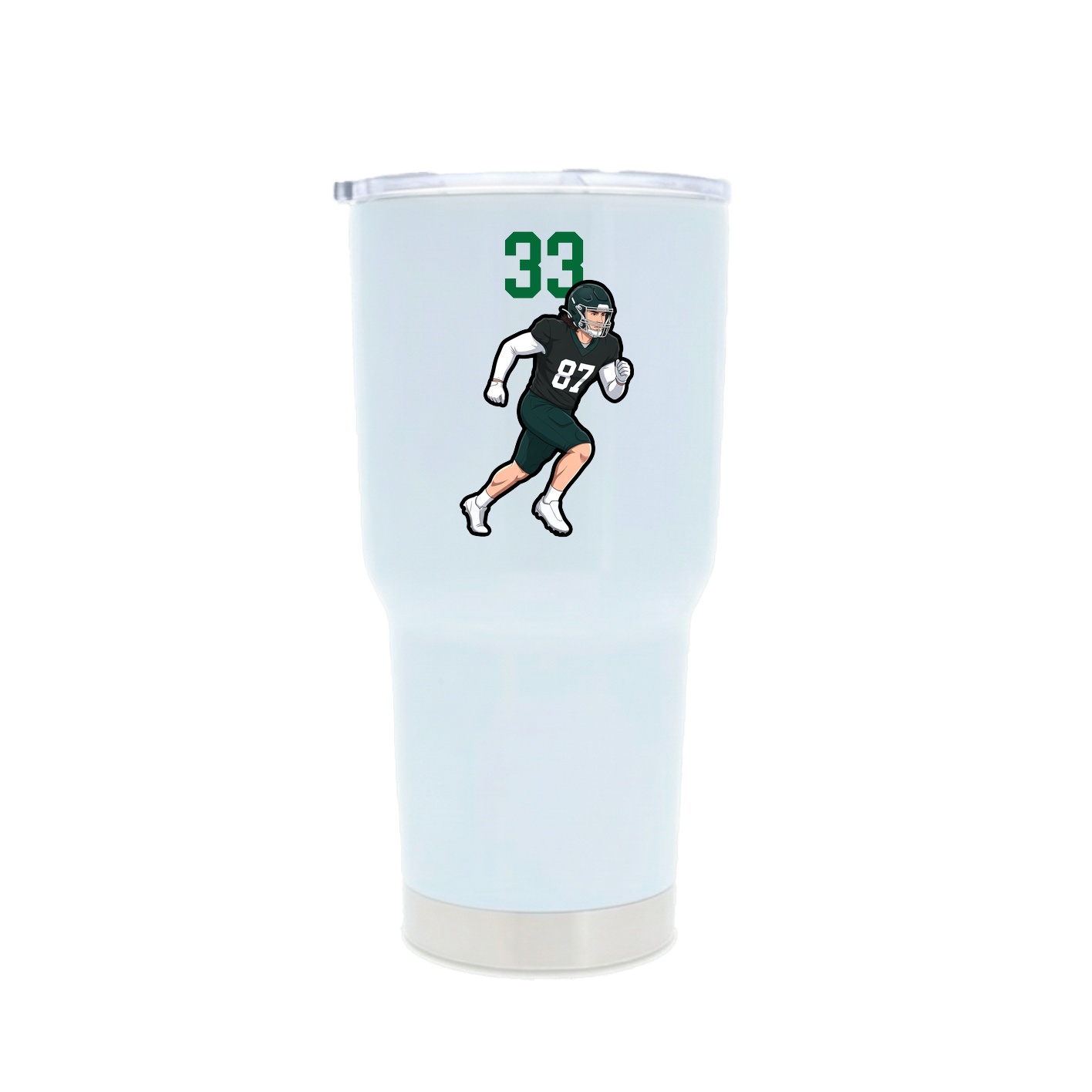 30oz Stainless Steel Tumbler — Number Top in White