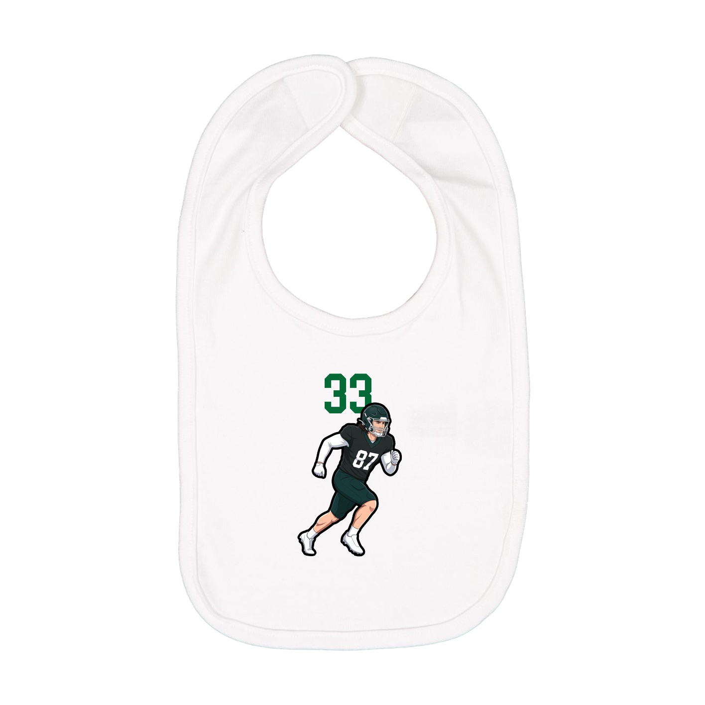 Infant Bib — Number Top in White