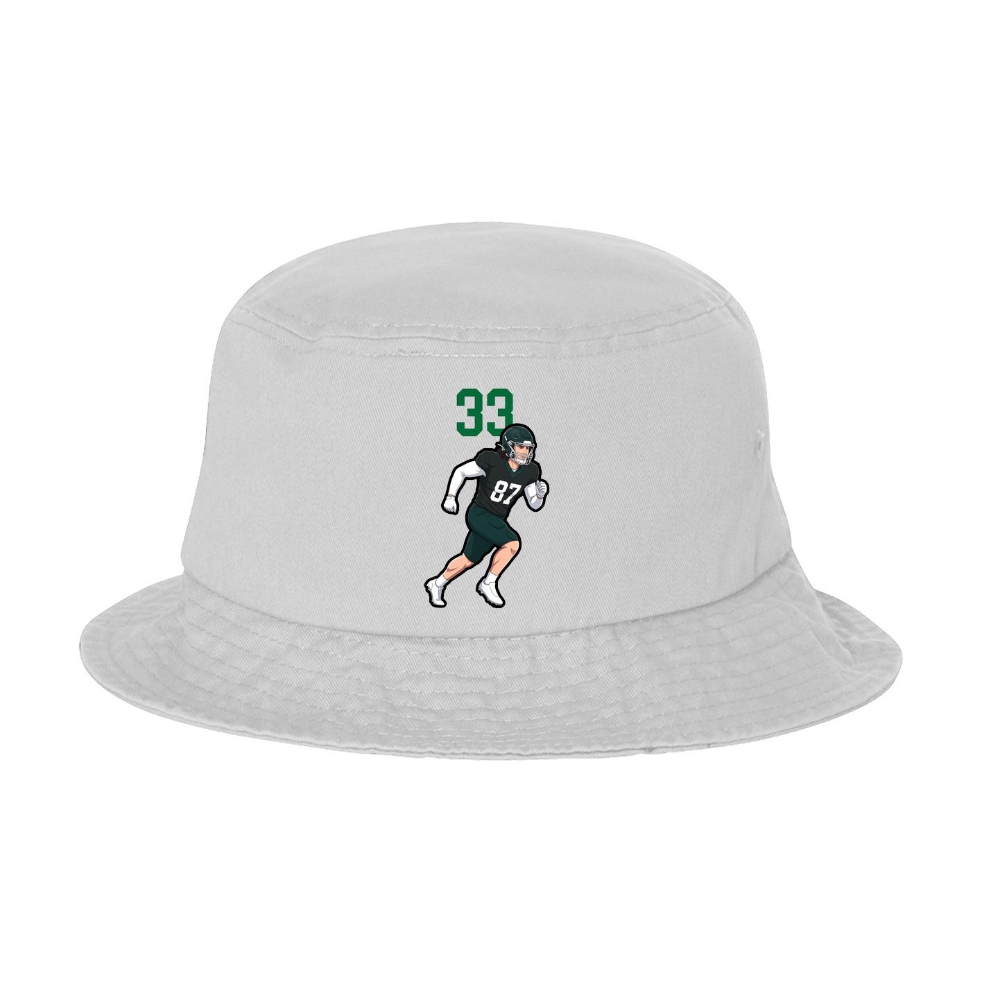 Bucket Cap — Number Top in White