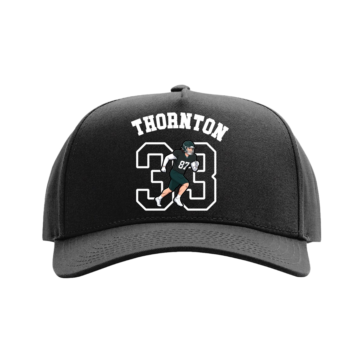 Full Fabric Five-Panel Champ Cap — Shirsey Arch in Black