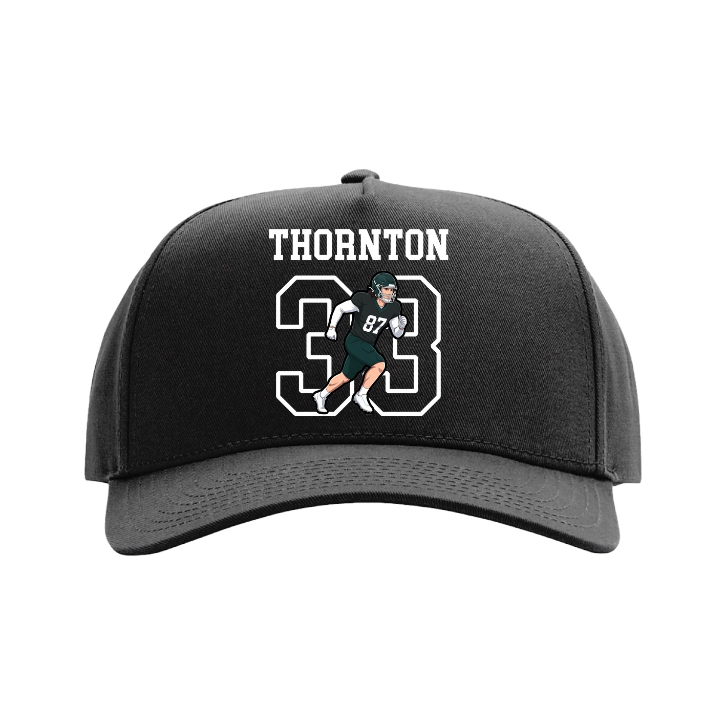Full Fabric Five-Panel Champ Cap — Shirsey in Black