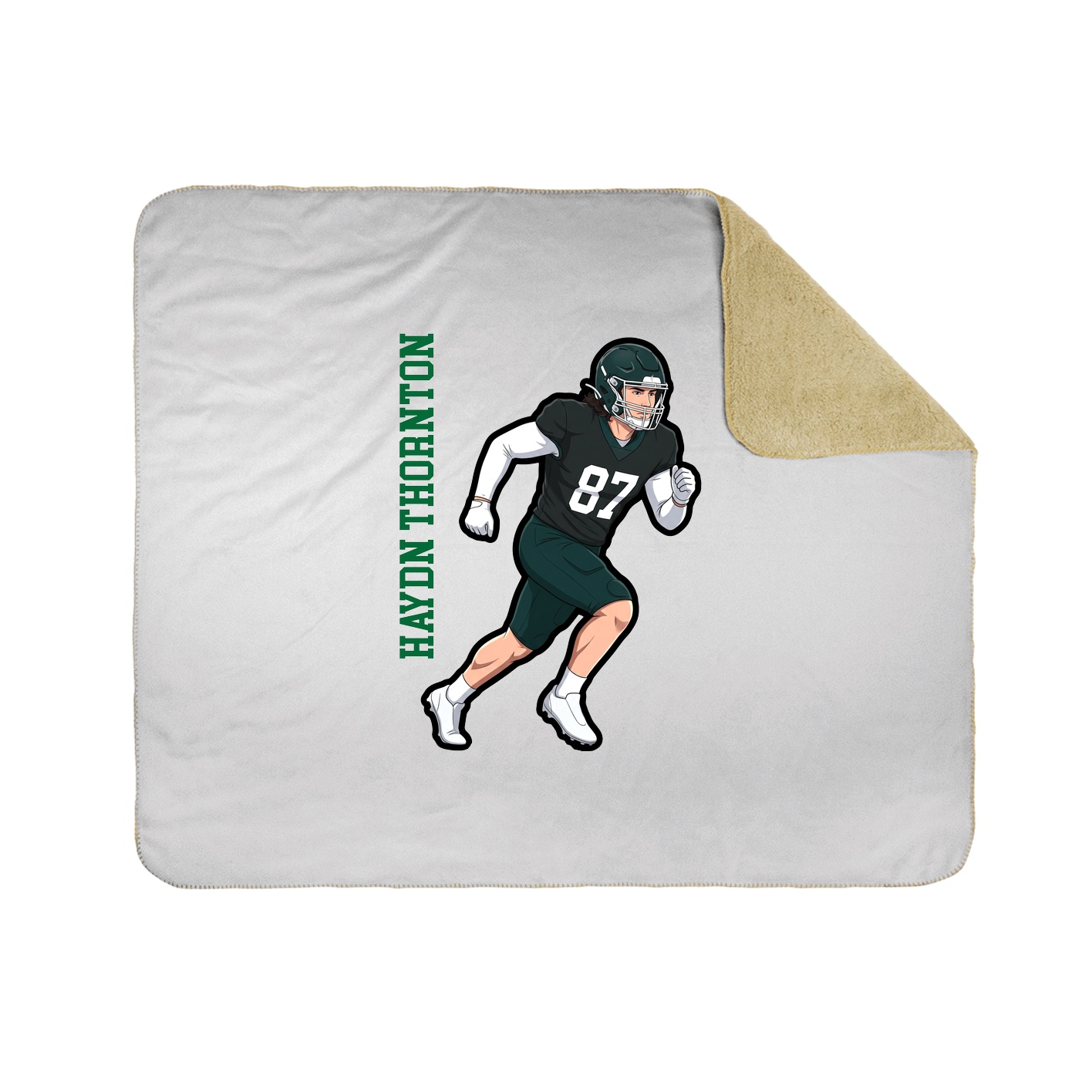 Throw Blanket — Name Vertical in White
