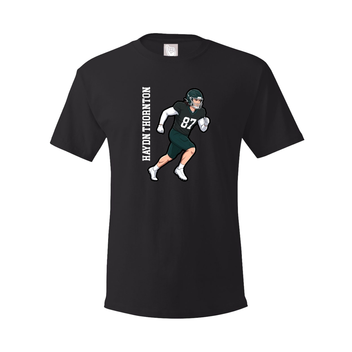 Youth Tee — Name Vertical in Black