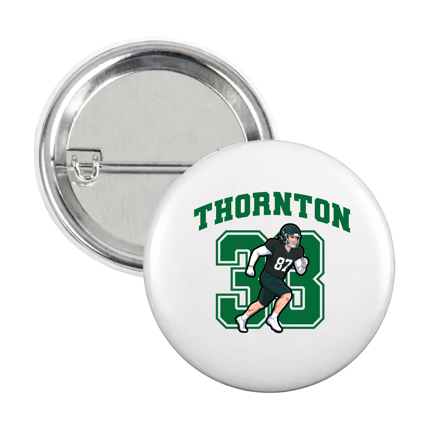 Game Day Button — Number in White