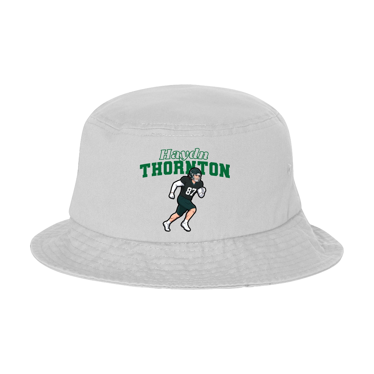 Bucket Cap — Name Arch in White
