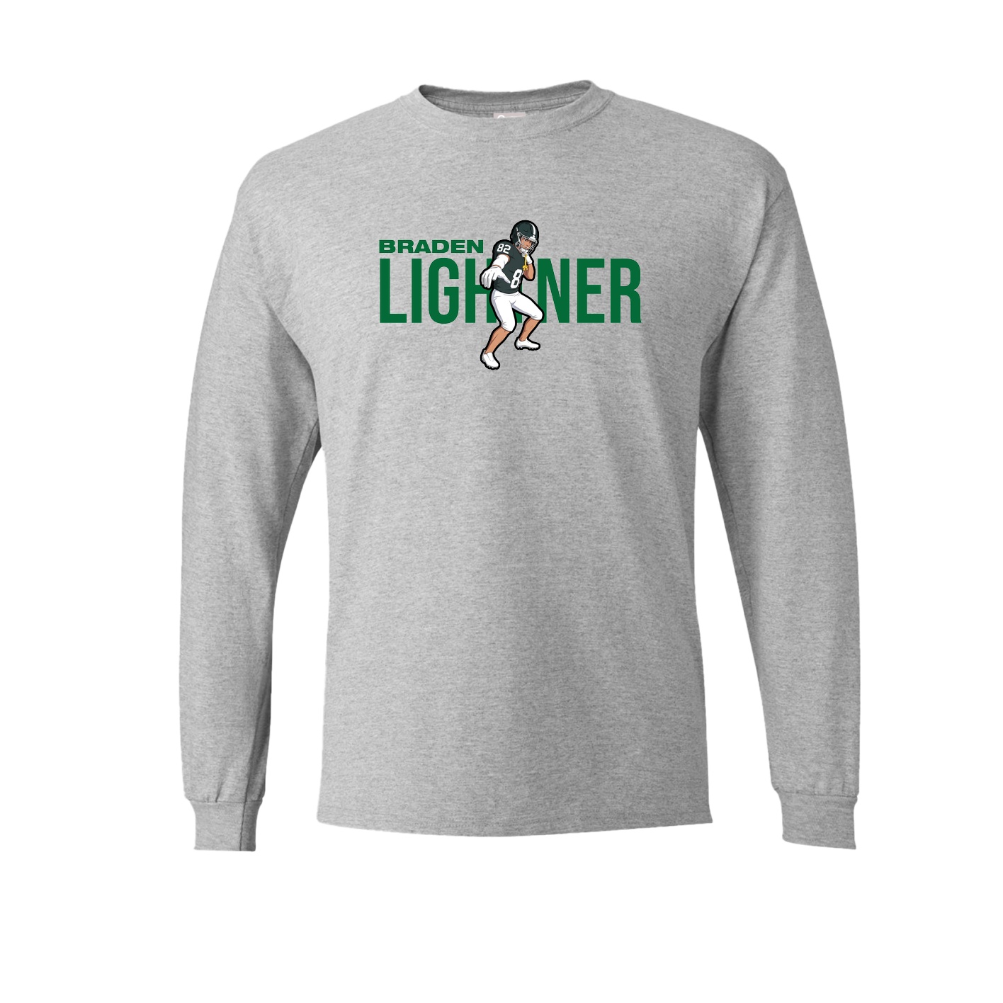 Long Sleeve Tee — Player Name in Grey