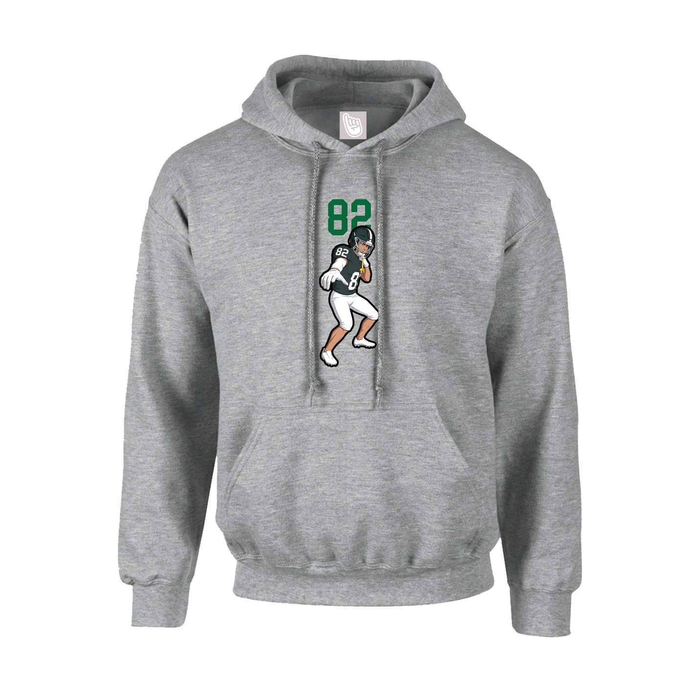 Youth Hoodie — Number Top in Grey