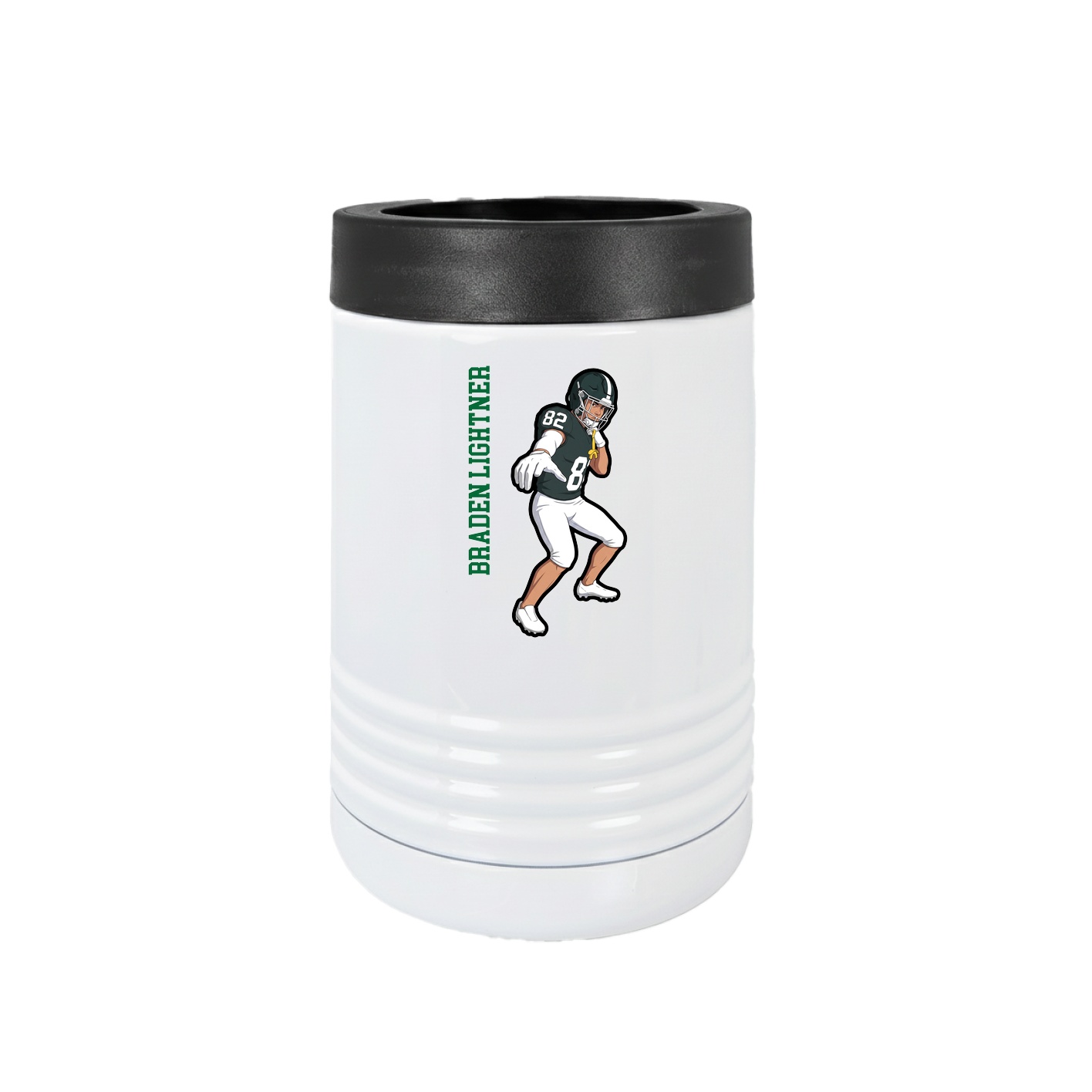 Beverage Holder — Name Vertical in White