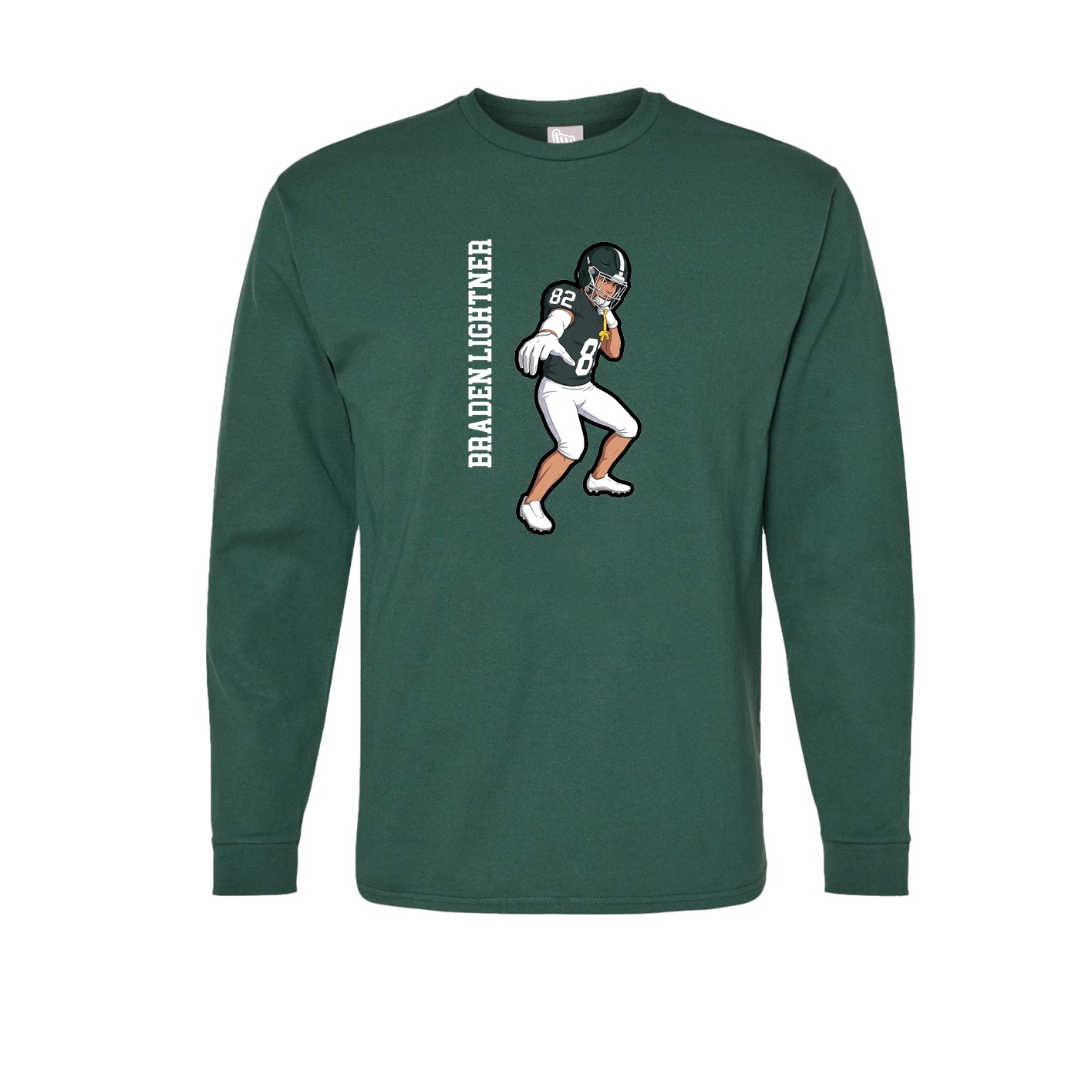Long Sleeve Tee — Name Vertical in Green