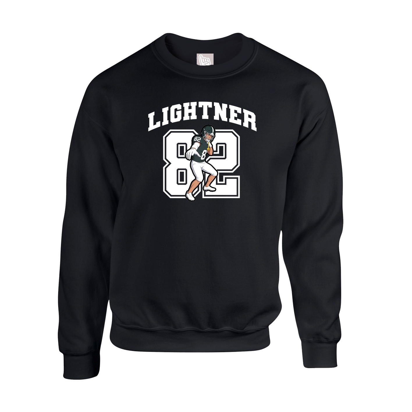 Fleece Crew — Number in Black