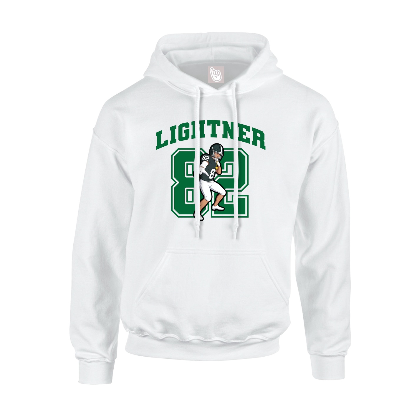 Youth Hoodie — Number in White