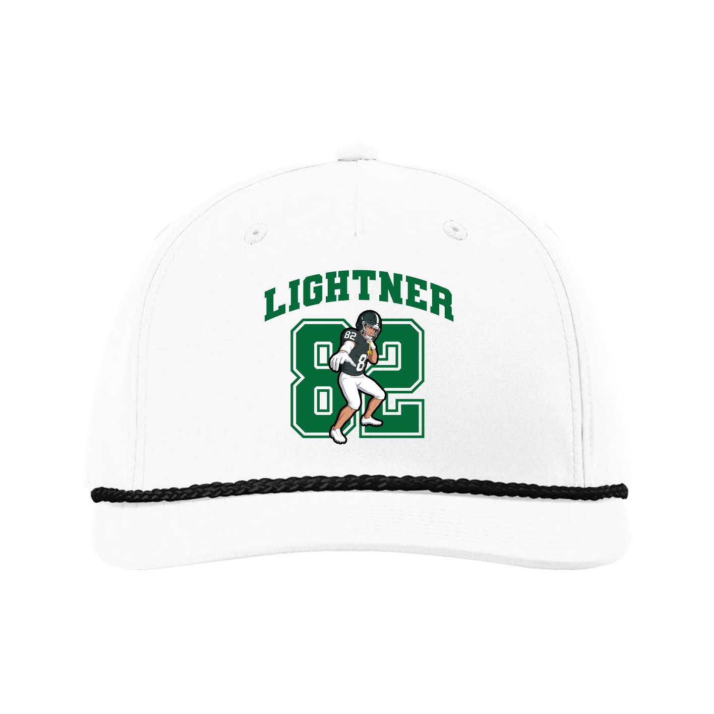 Five-Panel Classic Rope Cap — Number in White