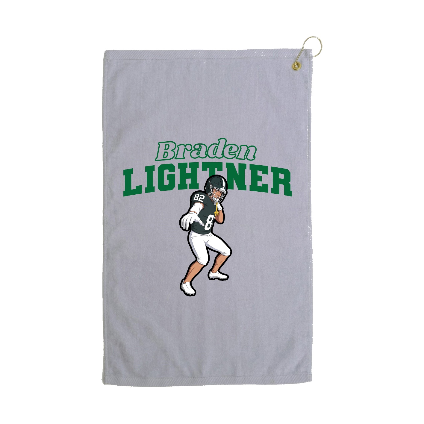Golf Towel — Name Arch in Grey