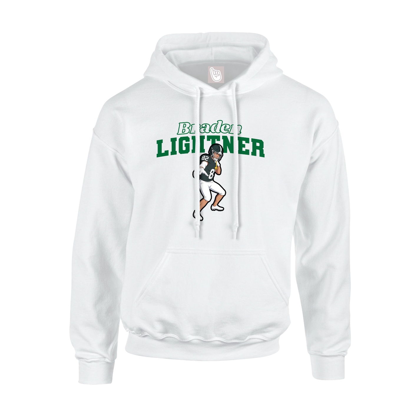 Hoodie — Name Arch in White
