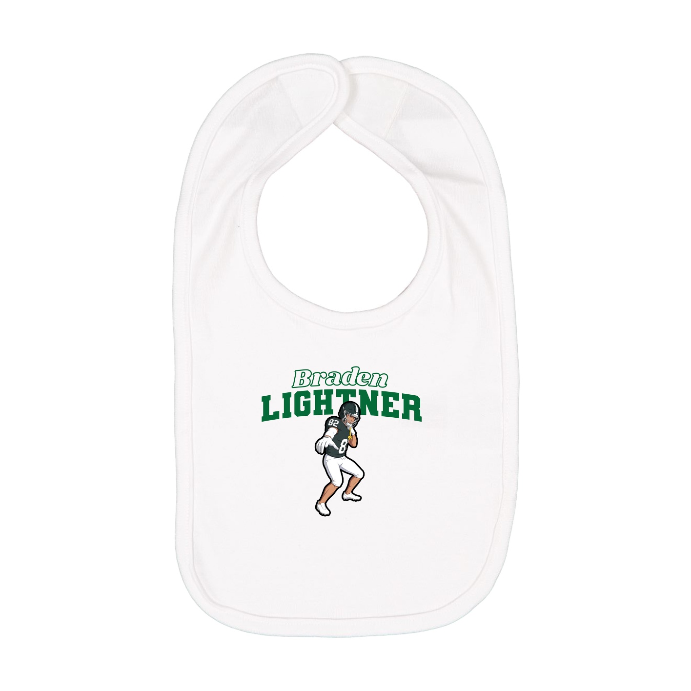 Infant Bib — Name Arch in White