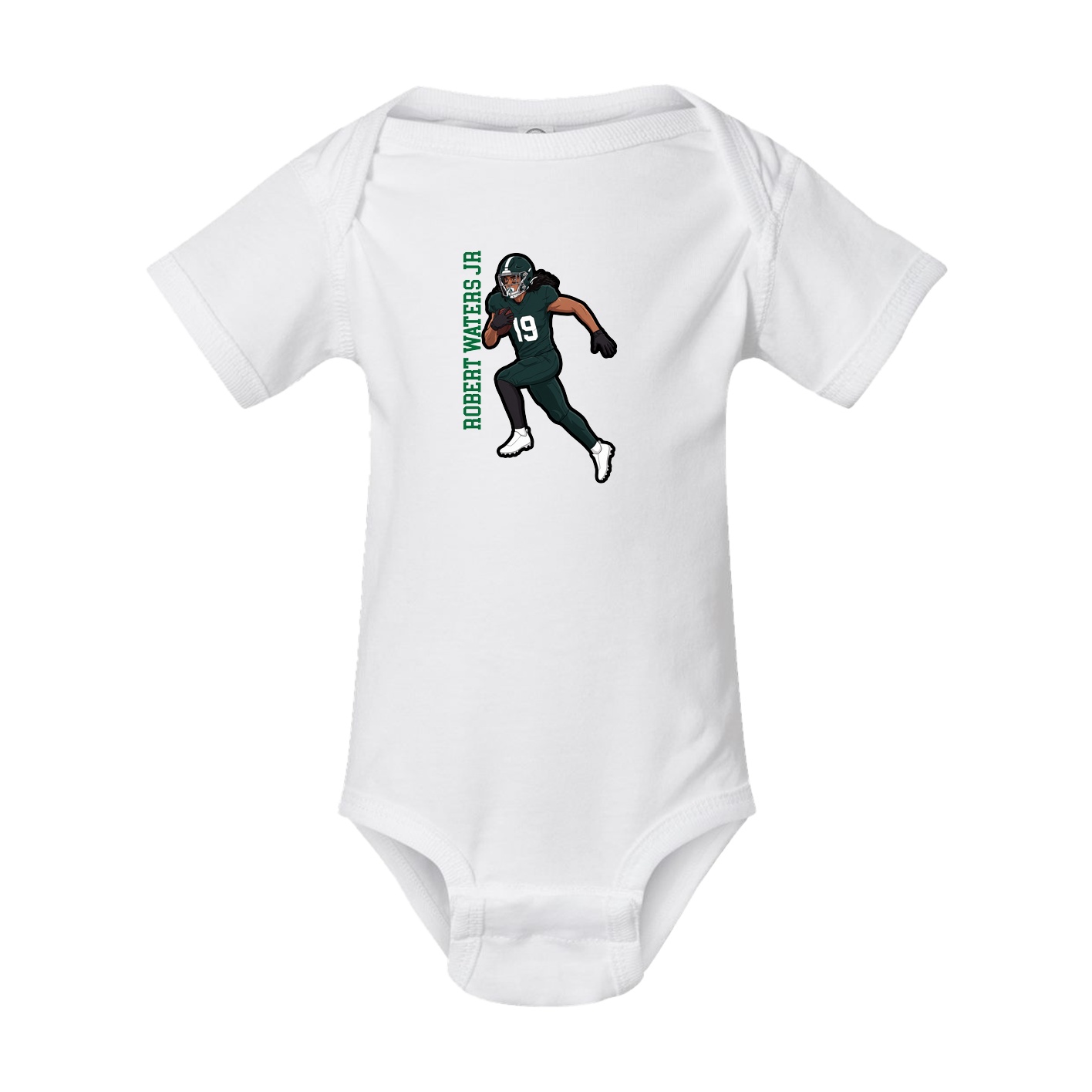Baby Onesie — Name Vertical in White