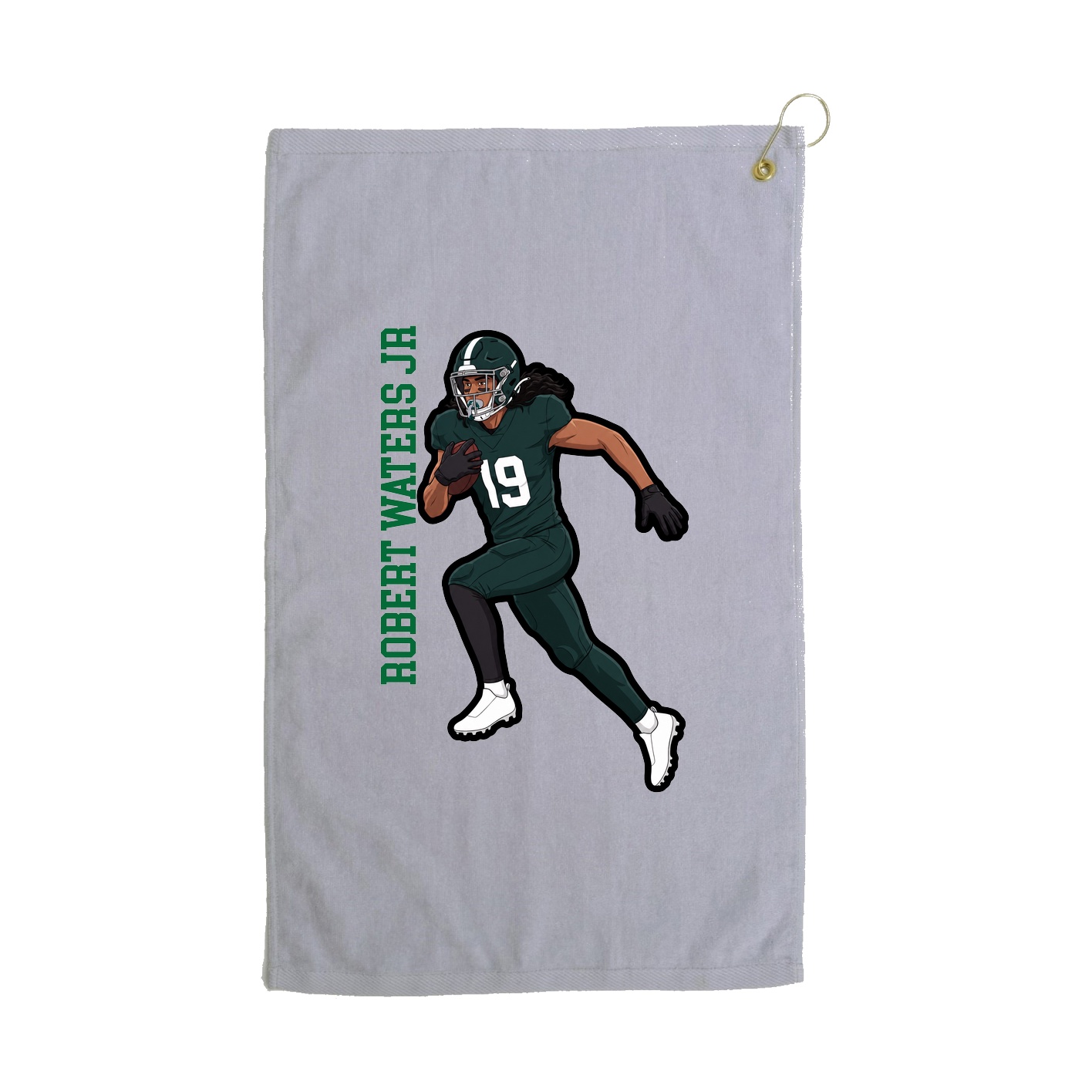 Golf Towel — Name Vertical in Grey