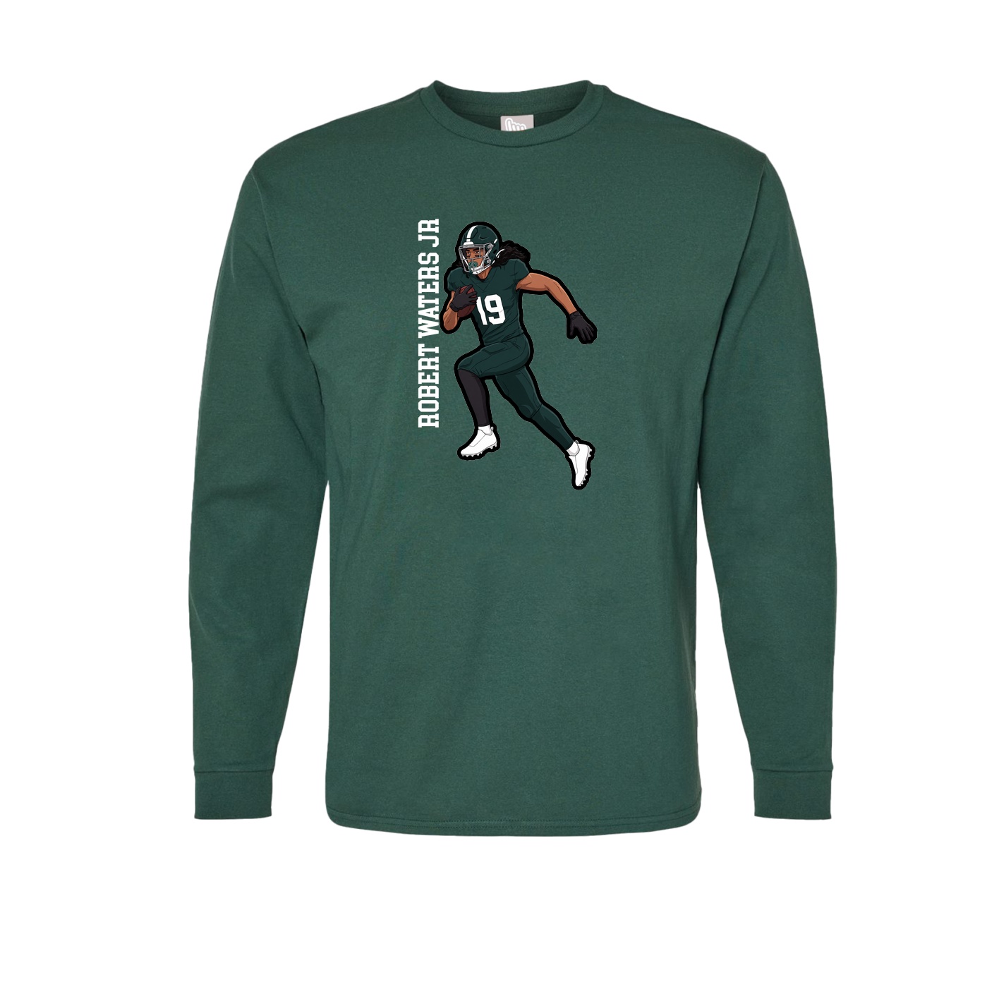 Long Sleeve Tee — Name Vertical in Green
