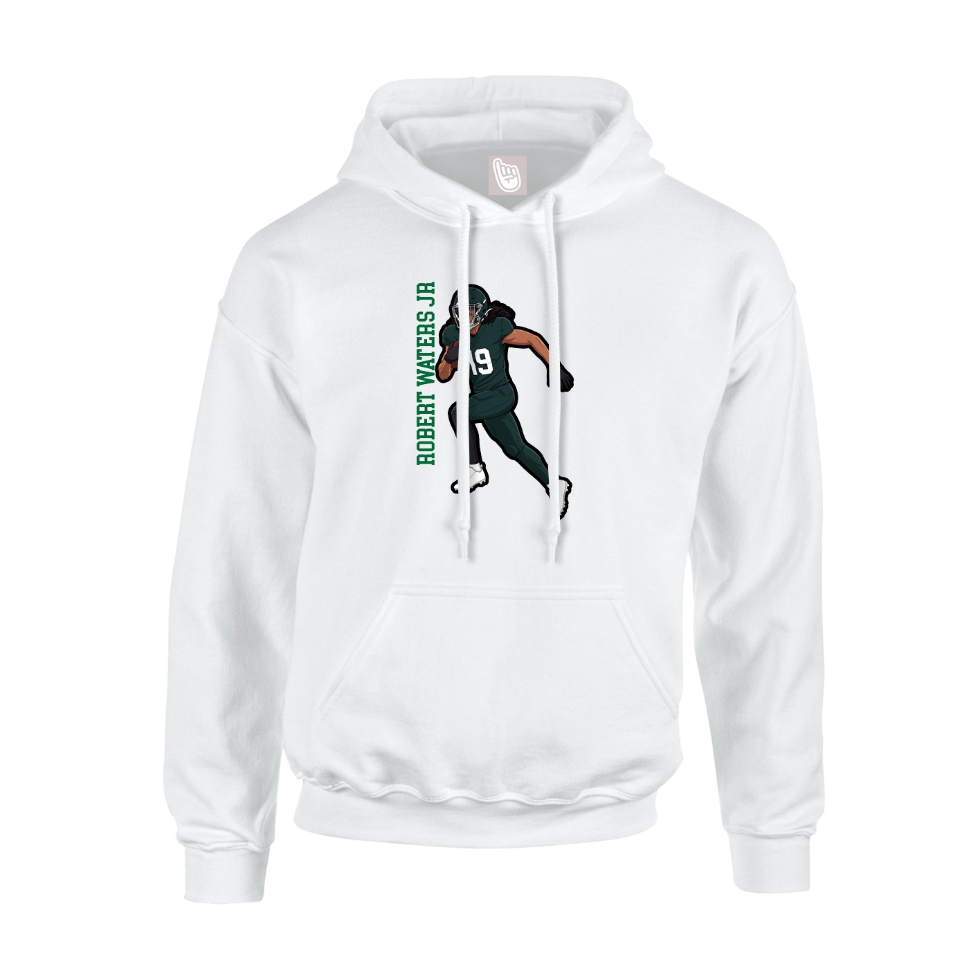 Youth Hoodie — Name Vertical in White