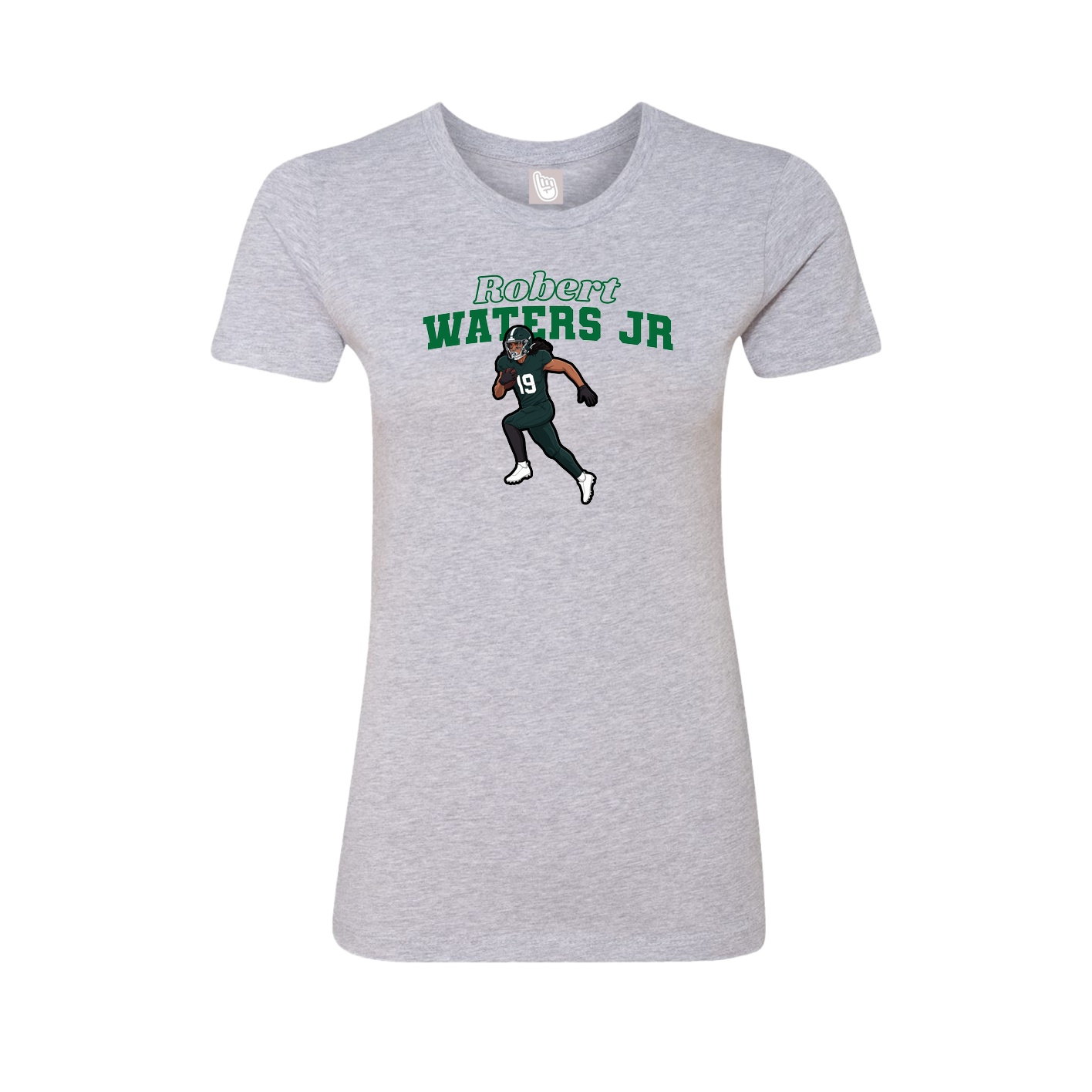 Fitted Women's Tee — Name Arch in Grey
