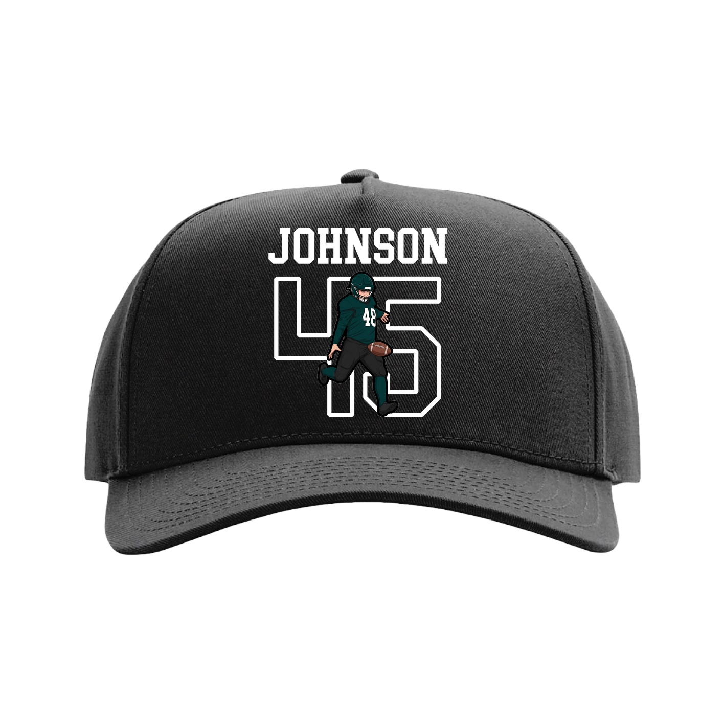 Full Fabric Five-Panel Champ Cap — Shirsey in Black