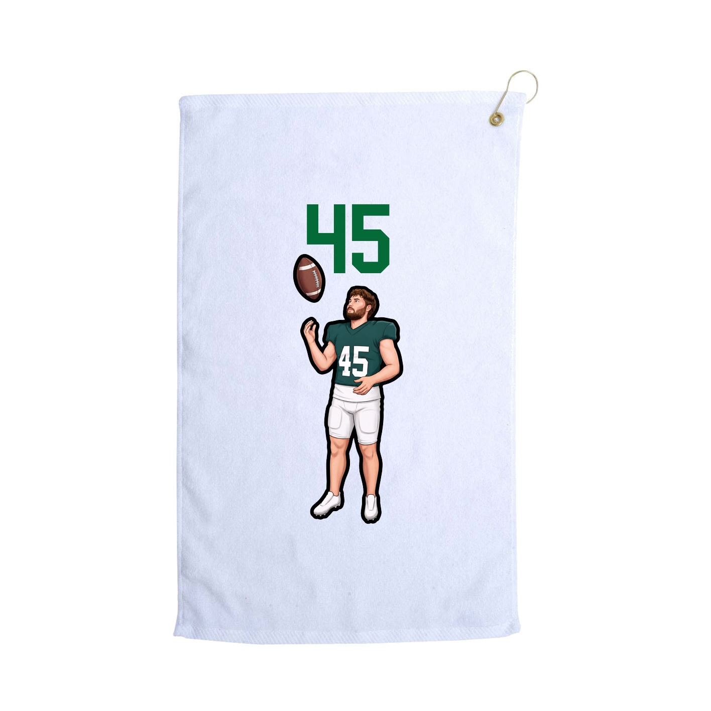 Golf Towel — Number Top in White
