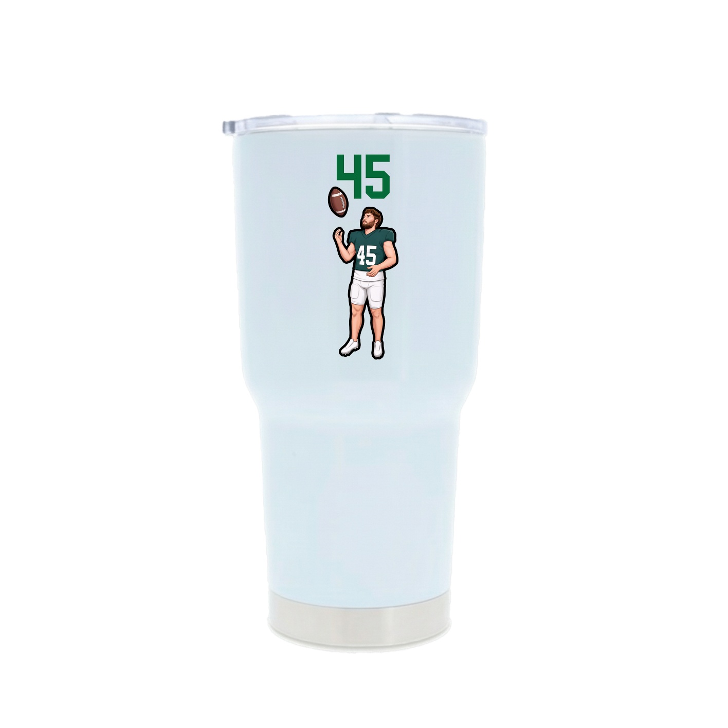 30oz Stainless Steel Tumbler — Number Top in White