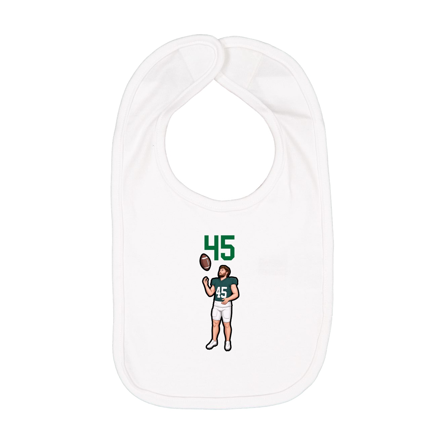 Infant Bib — Number Top in White
