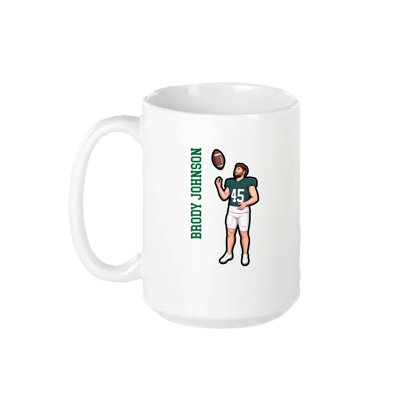 15oz Coffee Mug — Name Vertical in White