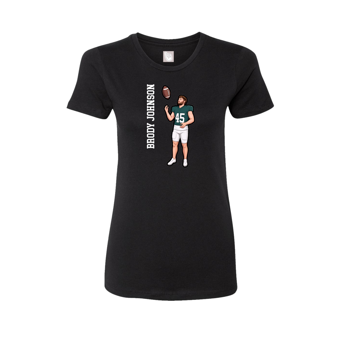 Fitted Women's Tee — Name Vertical in Black