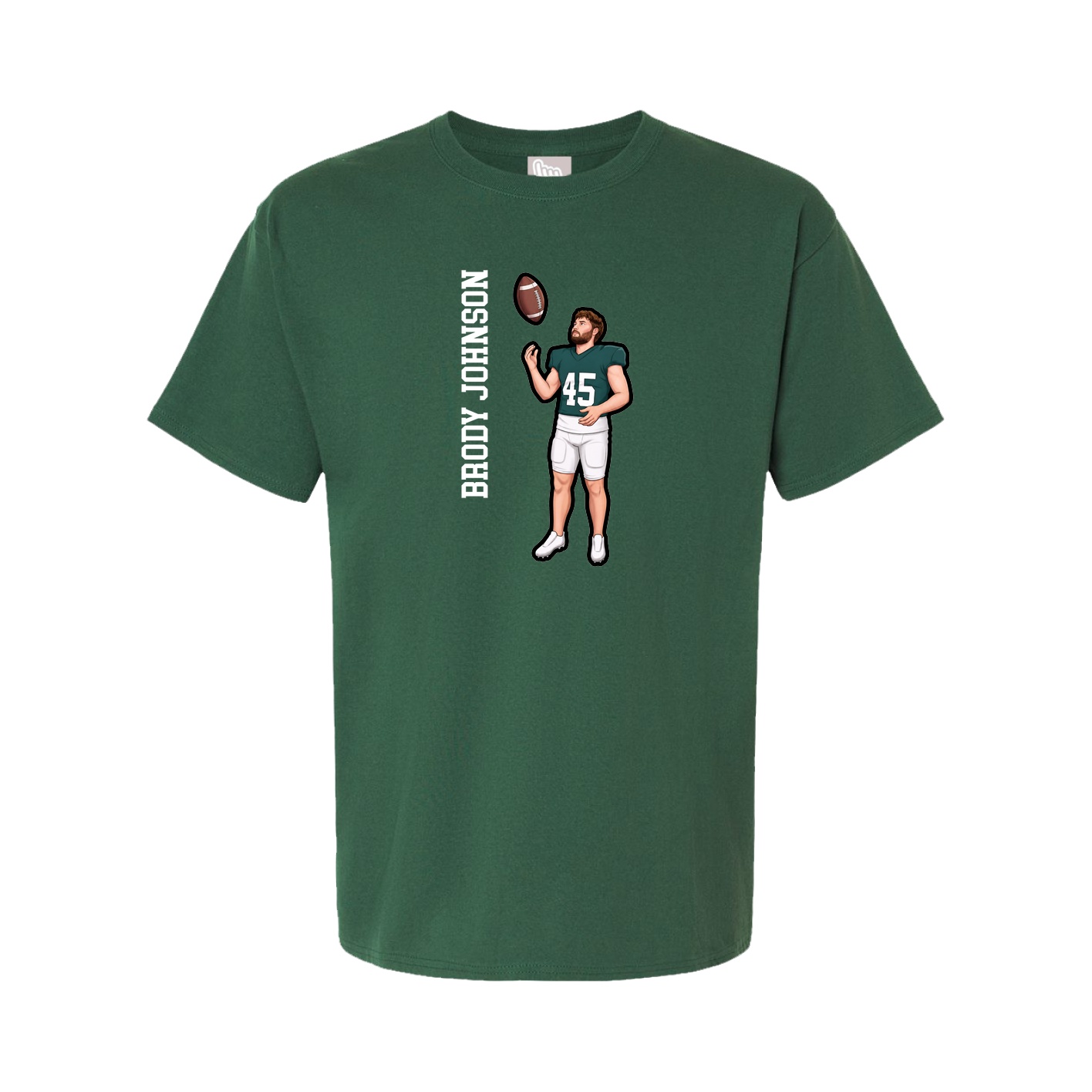 Youth Tee — Name Vertical in Green