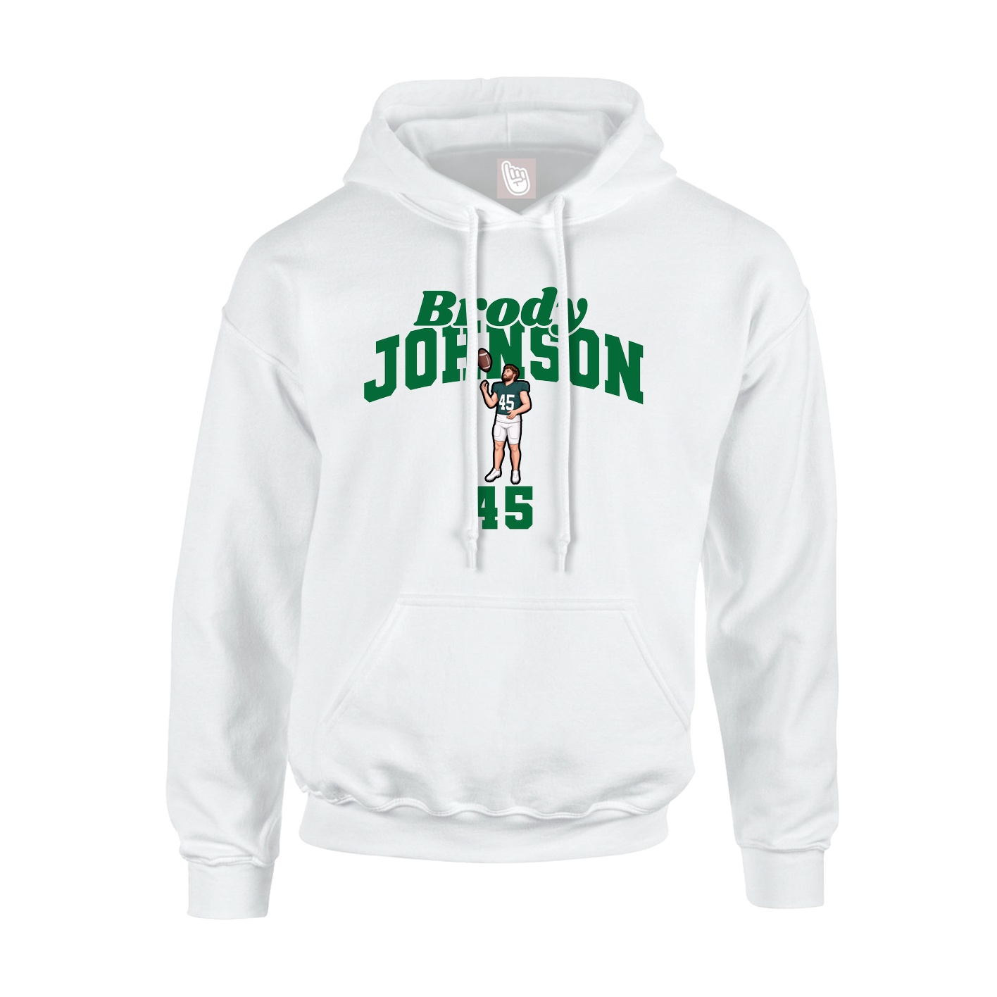 Youth Hoodie — Signature Arch in White
