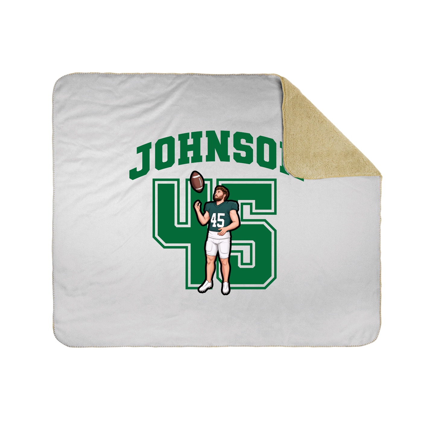 Throw Blanket — Number in White