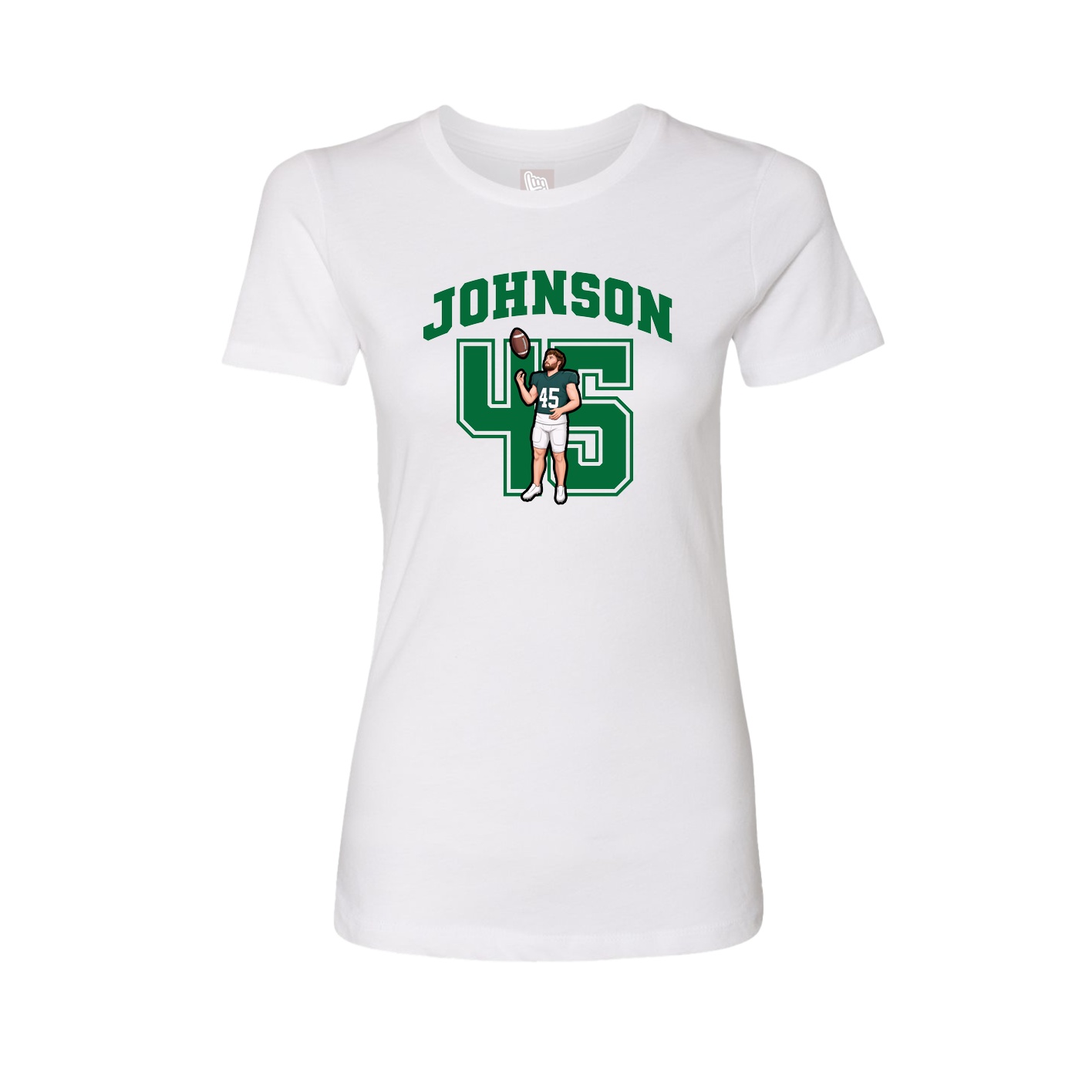 Fitted Women's Tee — Number in White
