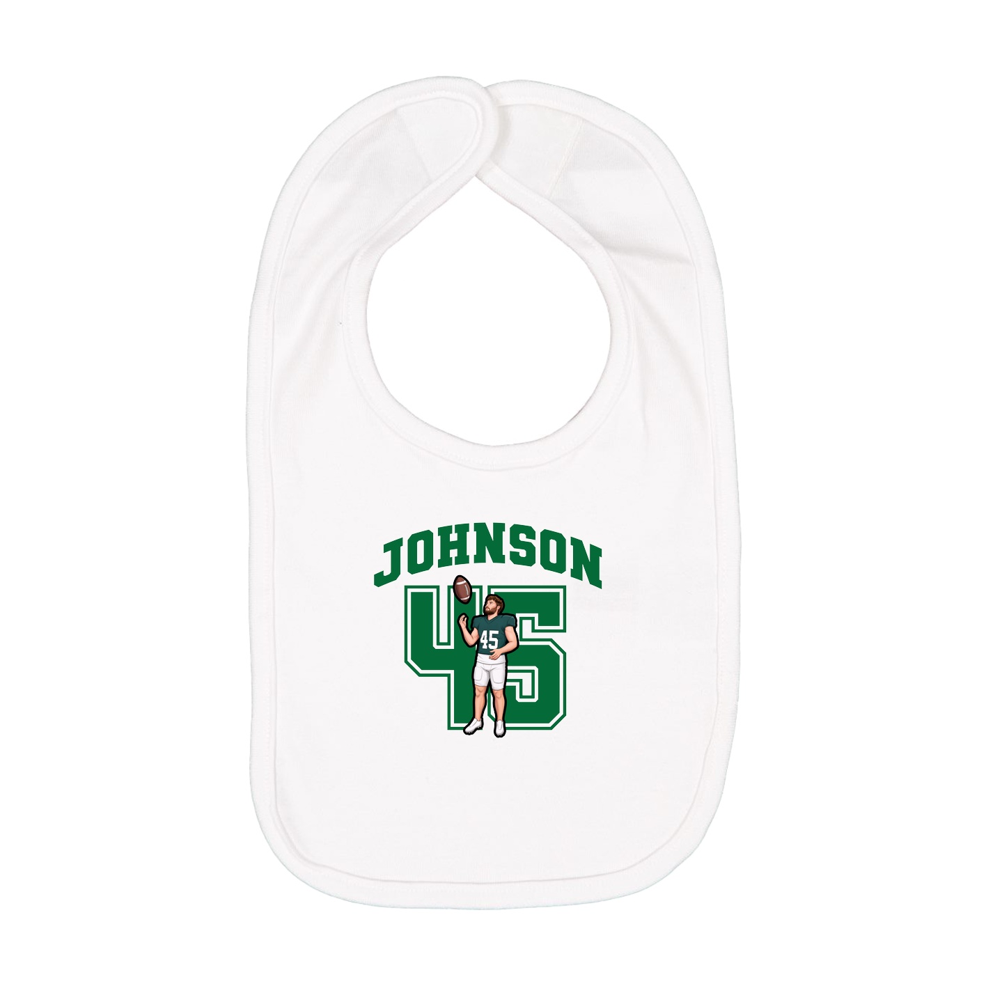 Infant Bib — Number in White