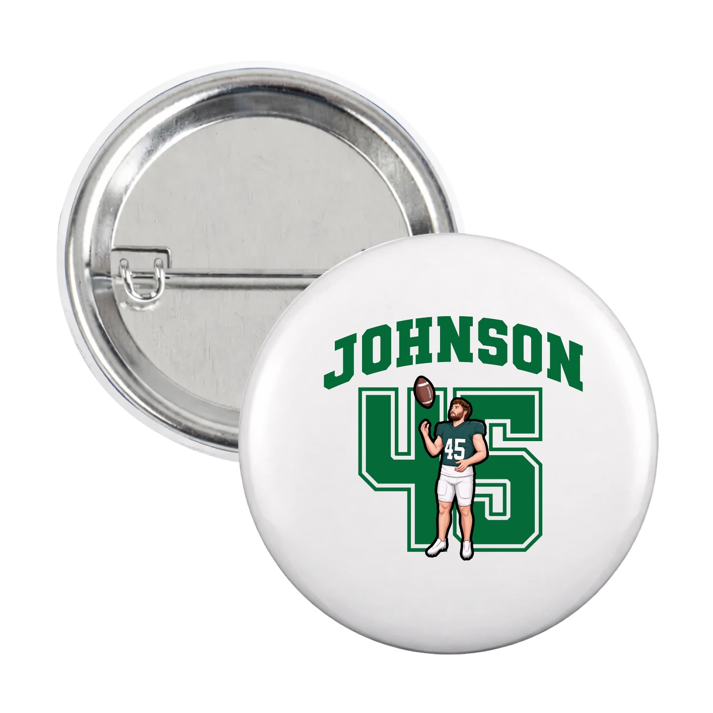 Game Day Button — Number in White