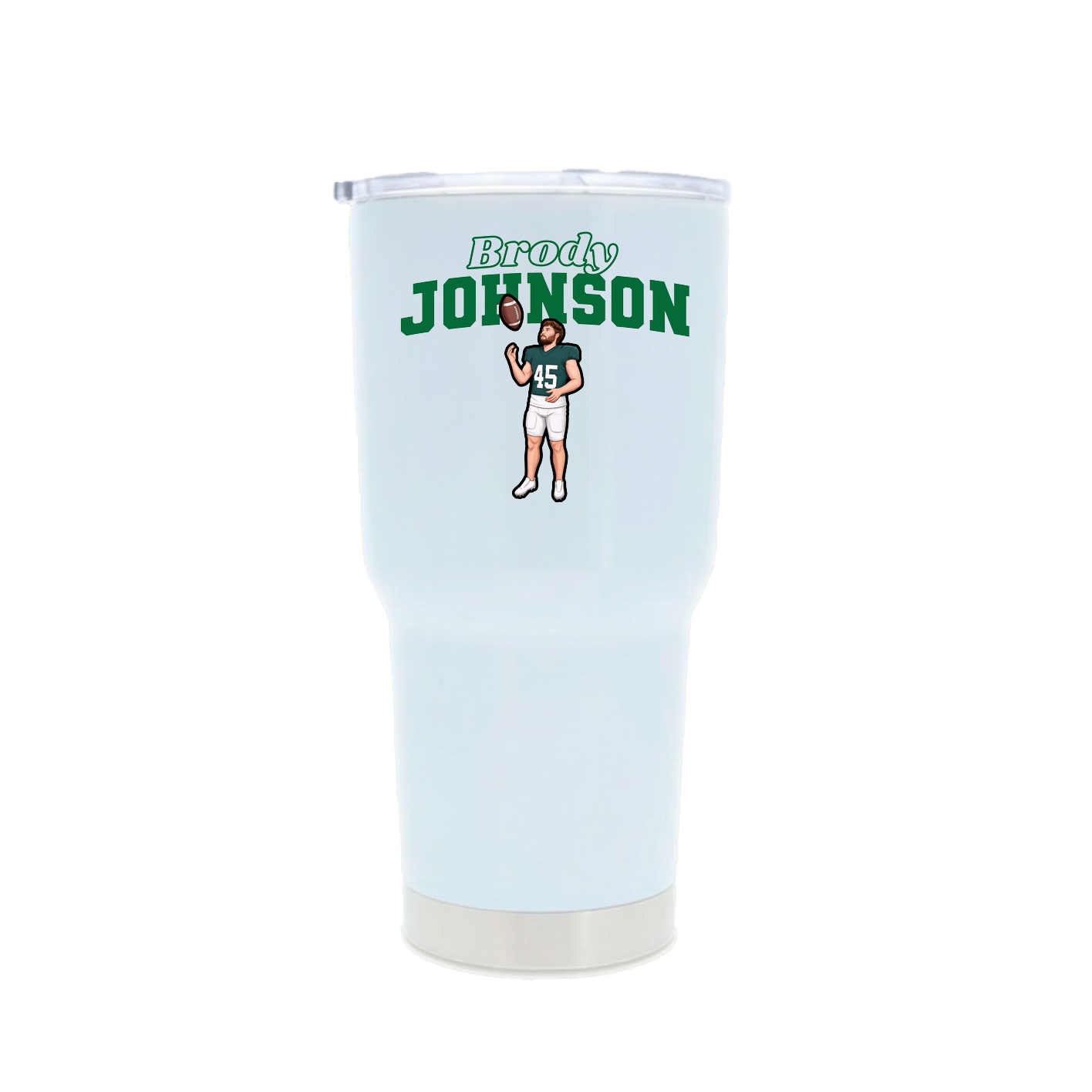 30oz Stainless Steel Tumbler — Name Arch in White