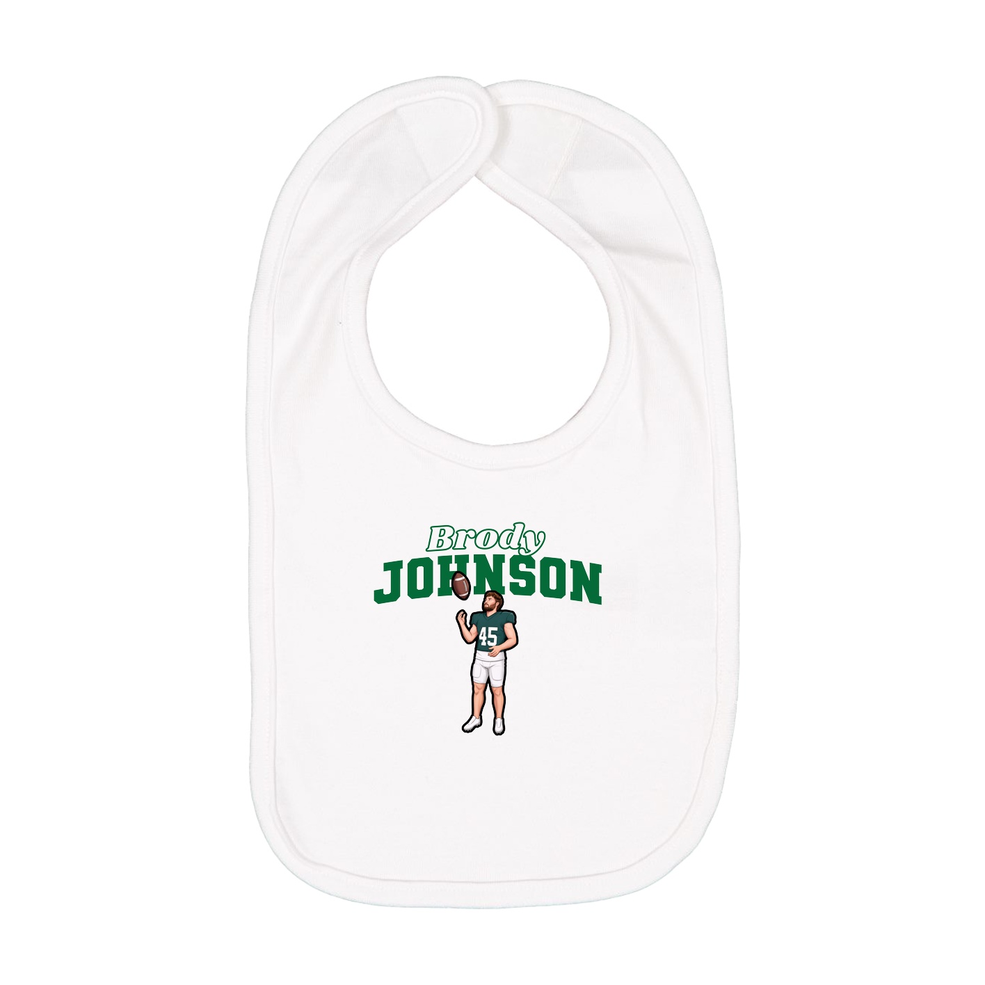 Infant Bib — Name Arch in White
