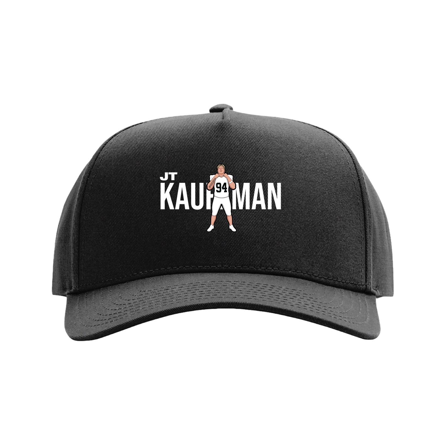 Full Fabric Five-Panel Champ Cap — Player Name in Black