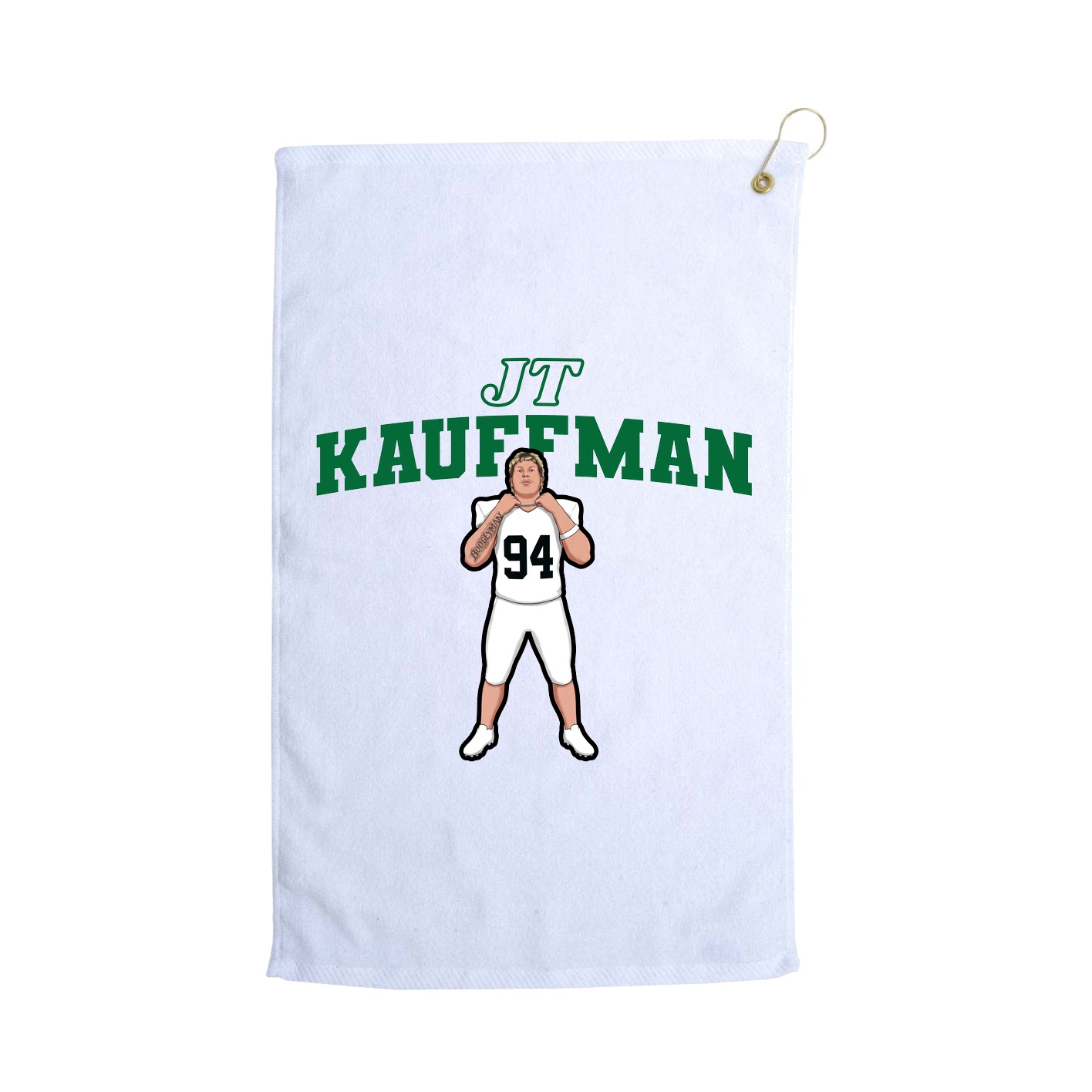 Golf Towel — Name Arch in White