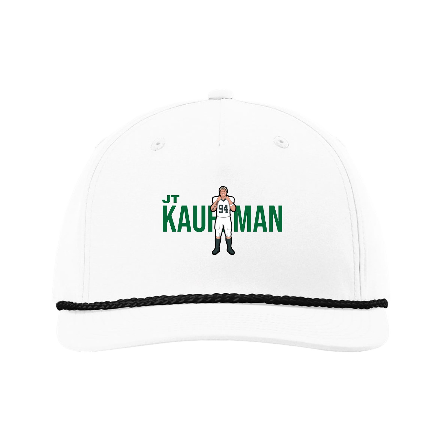 Five-Panel Classic Rope Cap — Player Name in White