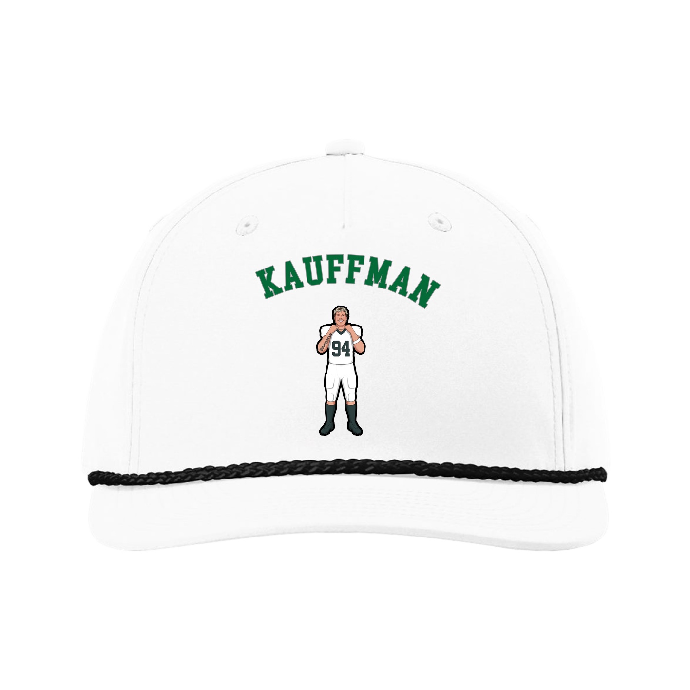 Five-Panel Classic Rope Cap — Shirsey Arch in White