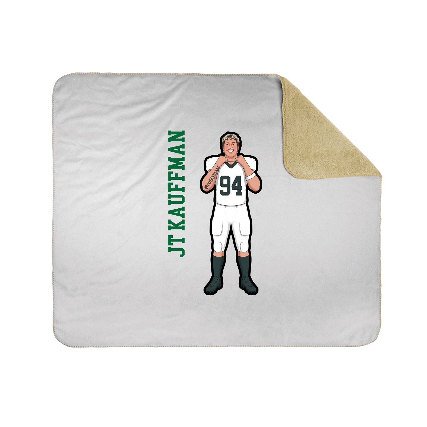 Throw Blanket — Name Vertical in White
